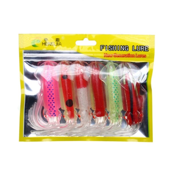 6 stuks / zak HENGJIA SO1516 12cm / 15cm Kleurrijk Octopus Nep Aas, SO1516 - Afbeelding 6