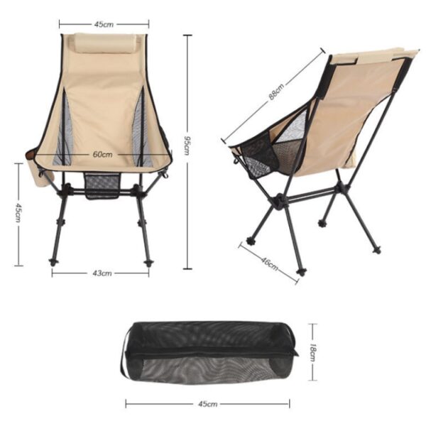 Outdoor Camping Aluminium Draagbare Opvouwbare Strandstoel, Without Pocket (Blue Gray), With Pocket (Blue Gray), Without Pocket (Dark Gray), With Pocket (Dark Gray) - Afbeelding 2
