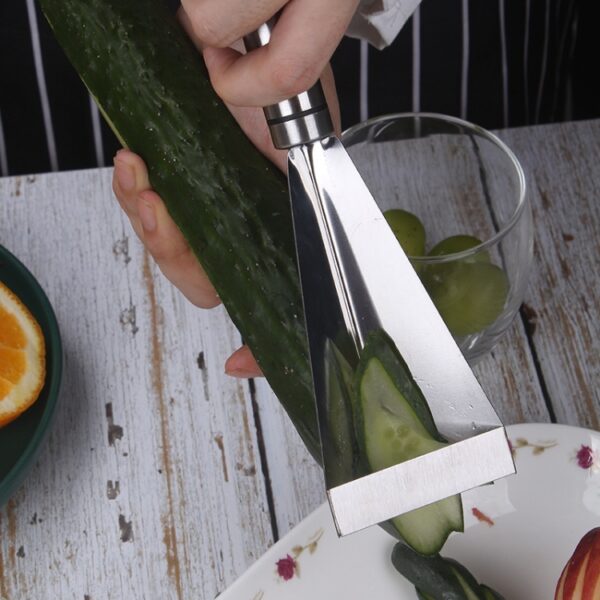 2 stks huishoudelijk roestvrij staal fruit snijwerk mes shaper bloemvormige plantaardige snijder - Afbeelding 6