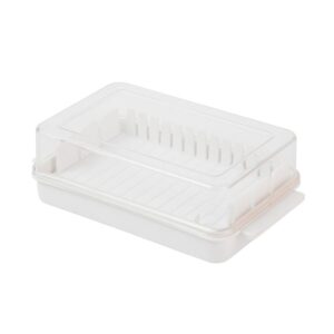 2 STUKS Transparante Grote Capaciteit Boter Gesneden Opbergdoos, Butter Cutter Box (White)