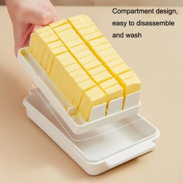 2 STUKS Transparante Grote Capaciteit Boter Gesneden Opbergdoos, Butter Cutter Box (White) - Afbeelding 4