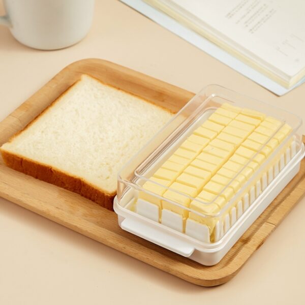2 STUKS Transparante Grote Capaciteit Boter Gesneden Opbergdoos, Butter Cutter Box (White) - Afbeelding 5