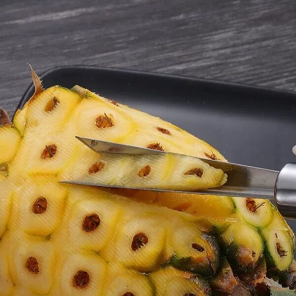2 sets 4 in 1 roestvrij staal ananas mes fruit mes suikerriet dunschiller - Afbeelding 4