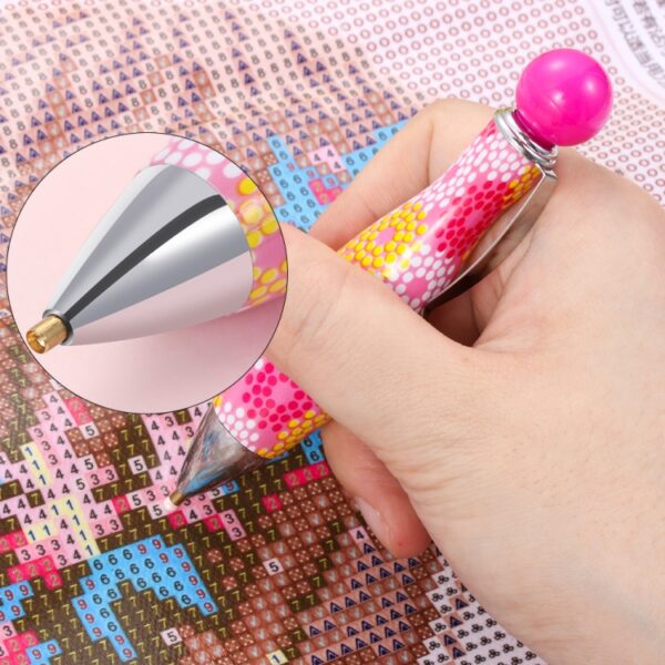 5 PCS Bowling Style 5D Diamonds Painting Pennen Single Head Point Drill Pen, Pink, Black, Rose Red, Blue, Orange, Yellow - Afbeelding 7