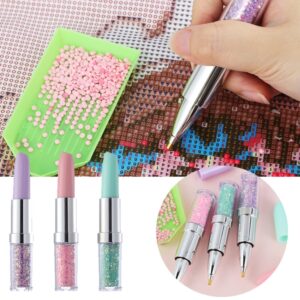 3 PCS Lippenstift Styling 5D Diamanten Schilderij Pennen Borduren Naaien Accessoires, Diamonds Painting Pens