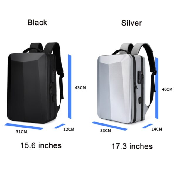 ABS-rugzak voor gaming-computers met harde schaal, 15.6 inches (Black), 15.6 inches (Silver), 17.3 inches (Black), 17.3 inches (Silver) - Afbeelding 2