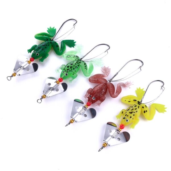 2 Sets HENGJIA SP011 7cm 6g Kikker Zachte Vis Pailletten Zoetwater Enkele Haak Bionische Aas, SP011 4 Colors - Afbeelding 2