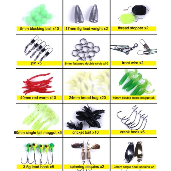 HENGJIA Zeebaars Nep Zacht Aas Vistuig Accessoires Zoetwater Aas, 110 PCS / Box - Afbeelding 3