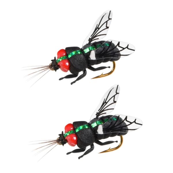 2 STUKS LEO 28134 Bionic Bee Fly Hook Vliegende vishaak Drijvend aas Vistuig, LEO 28134