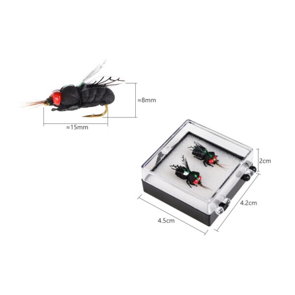 2 STUKS LEO 28134 Bionic Bee Fly Hook Vliegende vishaak Drijvend aas Vistuig, LEO 28134 - Afbeelding 2