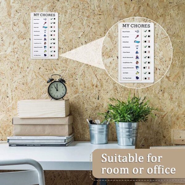 2 STKS Muur Opknoping Checklist Memo Boards Verstelbaar Checklist Board,Stijl:, My Chores, Blank Paper Card - Afbeelding 6