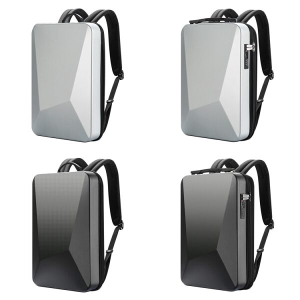 Bopai 61-93318A Hard Shell waterdichte en uitbreidbare rugzak met USB-oplaadopening, specificatie:, Regular (Silver), Password (Silver), Regular (Black), Password (Black) - Afbeelding 2