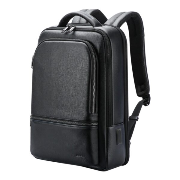 Bopai 61-70111 Koeienhuid Waterdichte antidiefstalrugzak met meerdere compartimenten en USB-oplaadopening, 61-70111