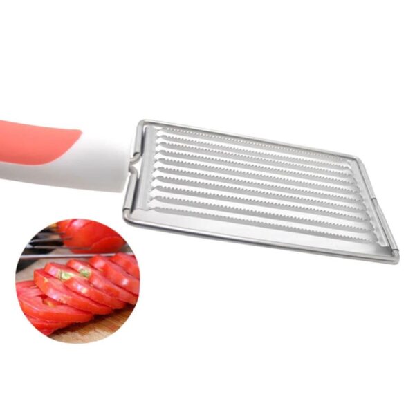 Tomaat Luncheon Meat Slicer Antislip roestvrijstalen fruitsnijder, Fruit Cutter(Orange), Fruit Cutter(Purple), Fruit Cutter(Blue), Fruit Cutter(Green) - Afbeelding 5