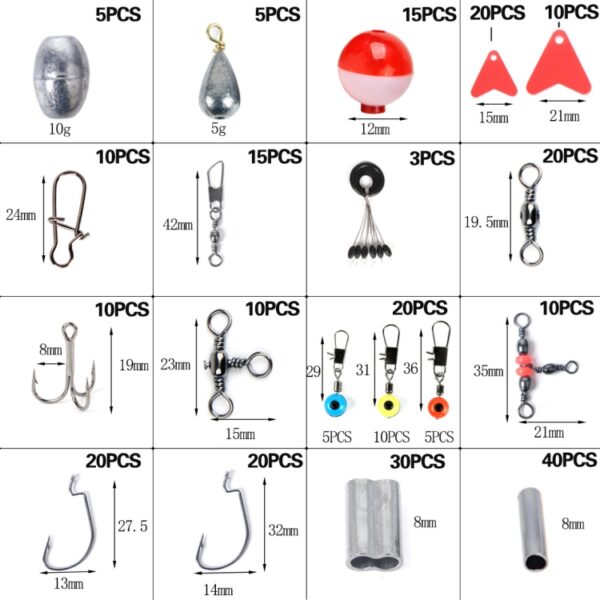 263 PCS / Set T0196 Vissen Kleine Accessoires Balvormige Drijvende Rots Visuitrusting - Afbeelding 3