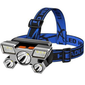 LED vijfkoppige vliegtuiglamp USB oplaadbare koplamp Mijnbouwlamp