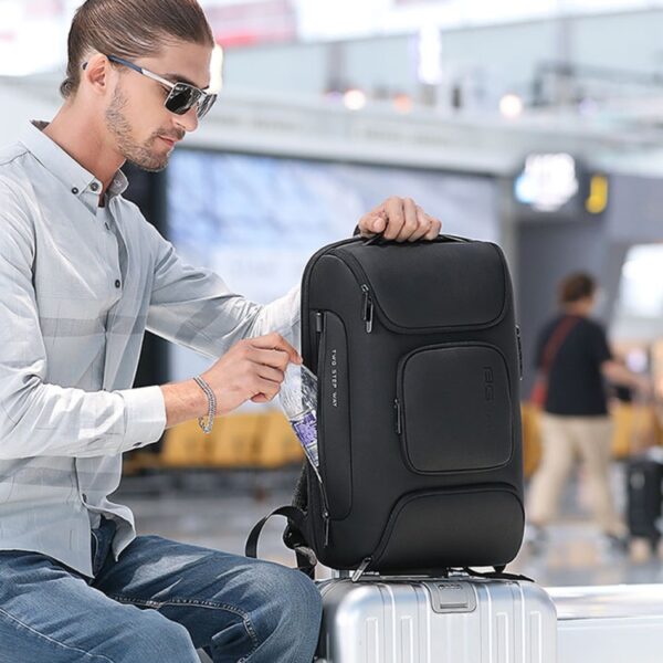 BANGE BG-7216plus Anti-diefstal waterdichte reisrugzak voor heren 15,6 inch laptoptas, BG-7216plus (Black), BG-7216plus (Grey) - Afbeelding 6