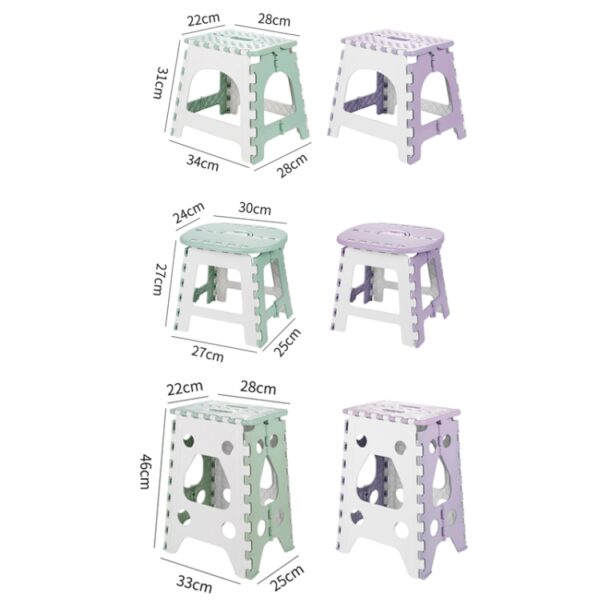 Handige opvouwbare verdikte draagbare kruk voor thuis, Green Small, Green Medium, Green Large, Violet Small, Violet Medium, Violet Large - Afbeelding 2