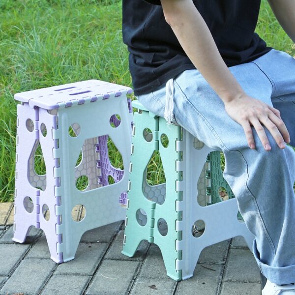 Handige opvouwbare verdikte draagbare kruk voor thuis, Green Small, Green Medium, Green Large, Violet Small, Violet Medium, Violet Large - Afbeelding 6