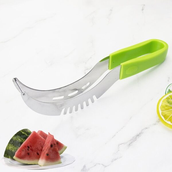 YG-WS03 Watermeloenclip van roestvrij staal Gemakkelijk toegankelijk Geïntegreerd plastic handvat Cantaloupe Cut Fruit Cutting Device, Watermelon Clip
