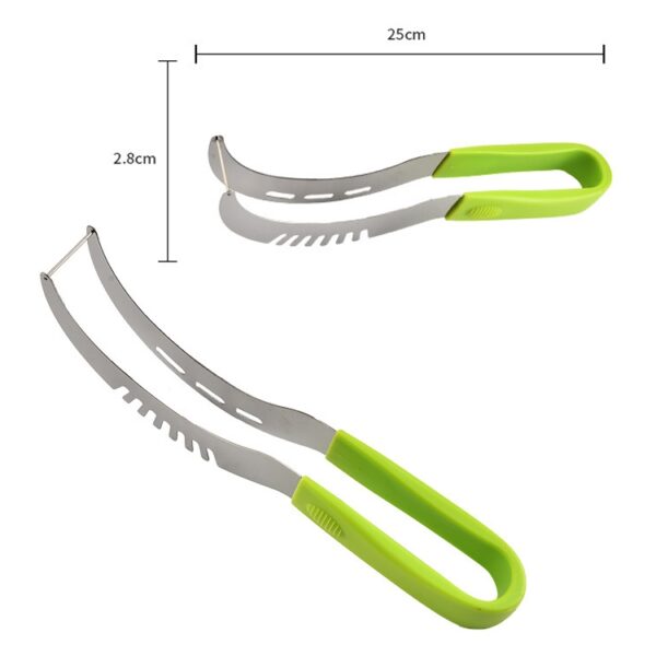 YG-WS03 Watermeloenclip van roestvrij staal Gemakkelijk toegankelijk Geïntegreerd plastic handvat Cantaloupe Cut Fruit Cutting Device, Watermelon Clip - Afbeelding 3