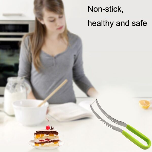 YG-WS03 Watermeloenclip van roestvrij staal Gemakkelijk toegankelijk Geïntegreerd plastic handvat Cantaloupe Cut Fruit Cutting Device, Watermelon Clip - Afbeelding 5