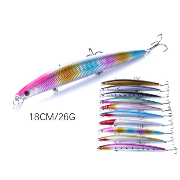 HENGJIA MI101 18cm 26g Lange afstand Casting Zeevissen Nep Kunstaas Minnow Baits, MI101 (5), MI101 (1), MI101 (2), MI101 (3), MI101 (6), MI101 (8), MI101 (9), MI101 (10), MI101 (10 Colors) - Afbeelding 4