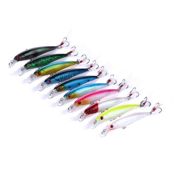 HENGJIA MI094 Simulatie Laser Nep Kunstaas Minnow Visaas, 1, 2, 3, 4, 5, 6, 7, 8, 9, 10, 10 Colors Boxed - Afbeelding 4