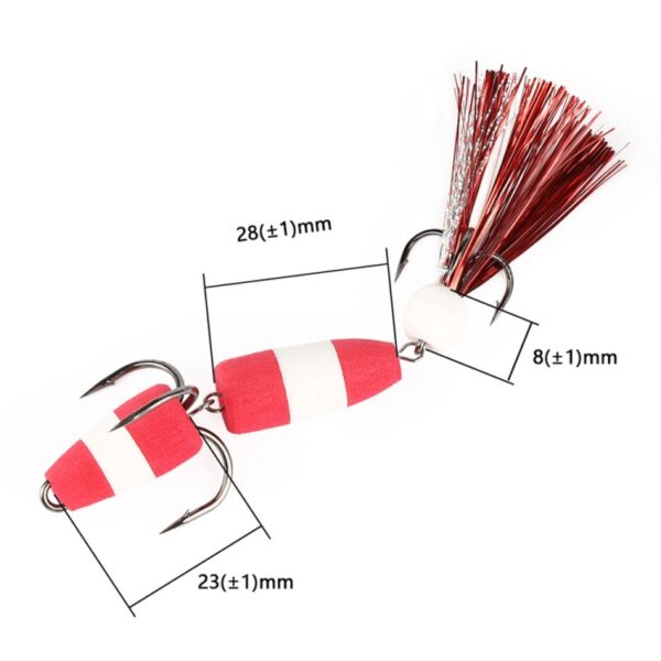WPE PMG-M Foam Hook Soft Worm Bait Three Anchor Hook Fake Lures, M - Afbeelding 2