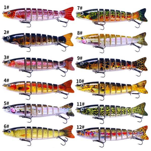 HENGJIA JM064 Multi-sectie Vis Minnow Bionische Nep Kunstaas Zeevissen Zinken Kunstaas, JM064 (1), JM064 (2), JM064 (3), JM064 (4), JM064 (5), JM064 (6), JM064 (7), JM064 (8), JM064 (9), JM064 (10), JM064 (11), JM064 (12) - Afbeelding 2