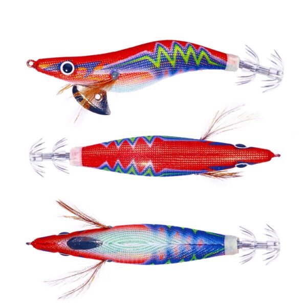 Hengjia SJ037 Lichtgevende Gegalvaniseerde Flash Houten Garnalen Inktvis Kunstaas, SJ037 (Red), SJ037 (Orange), SJ037 (Yellow) - Afbeelding 5