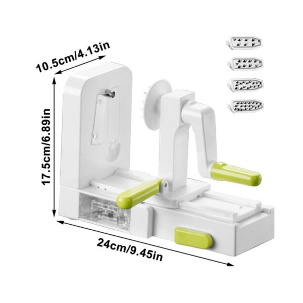 Rasp Groente Aardappel Spiraal Snijmachine Whirlwind Fruit Groente Spiraal Machine, White - Afbeelding 2