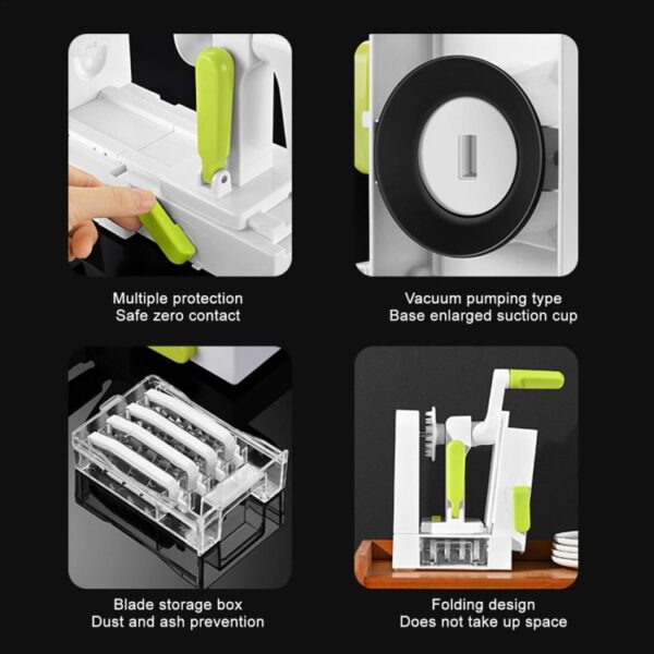 Rasp Groente Aardappel Spiraal Snijmachine Whirlwind Fruit Groente Spiraal Machine, White - Afbeelding 5