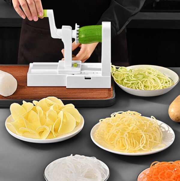 Rasp Groente Aardappel Spiraal Snijmachine Whirlwind Fruit Groente Spiraal Machine, White - Afbeelding 7
