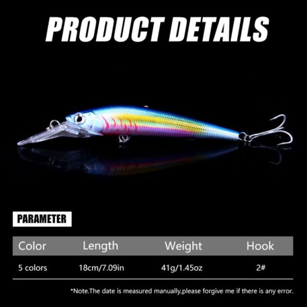 HENGJIA 18 cm 41g Zinken Drijvende Minnow Vissen Lokken Lange Tong Lokken Aas, MI207 (1), MI207 (2), MI207 (3), MI207 (4) - Afbeelding 8