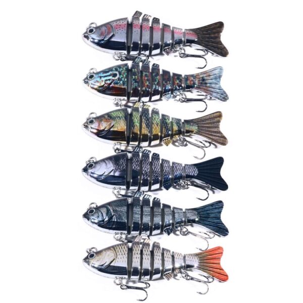 HENGJIA 10cm 24g Bionische Multi-Sectie Vis Aas Plastic Galvaniseren Nep Aas, JM060 (1), JM060 (2), JM060 (3), JM060 (4), JM060 (5), JM060 (6) - Afbeelding 2