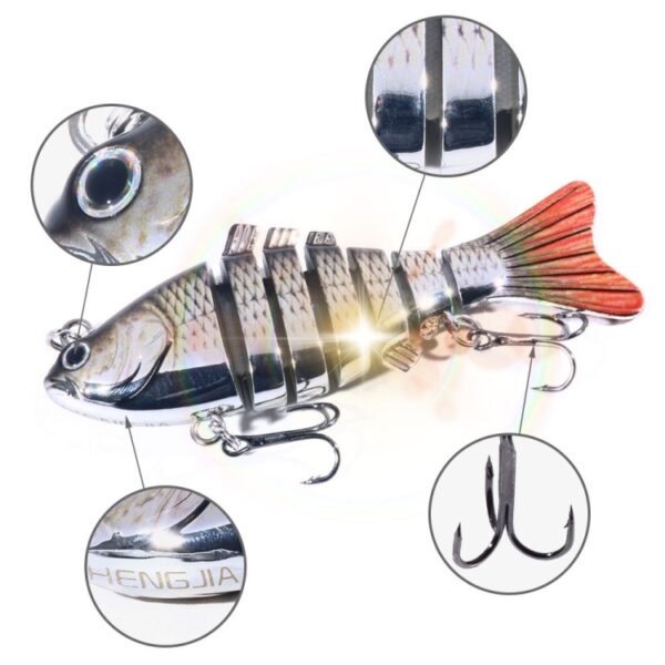 HENGJIA 10cm 24g Bionische Multi-Sectie Vis Aas Plastic Galvaniseren Nep Aas, JM060 (1), JM060 (2), JM060 (3), JM060 (4), JM060 (5), JM060 (6) - Afbeelding 7