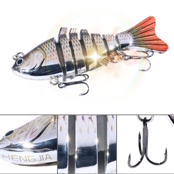 HENGJIA 10cm 24g Bionische Multi-Sectie Vis Aas Plastic Galvaniseren Nep Aas, JM060 (1), JM060 (2), JM060 (3), JM060 (4), JM060 (5), JM060 (6) - Afbeelding 8