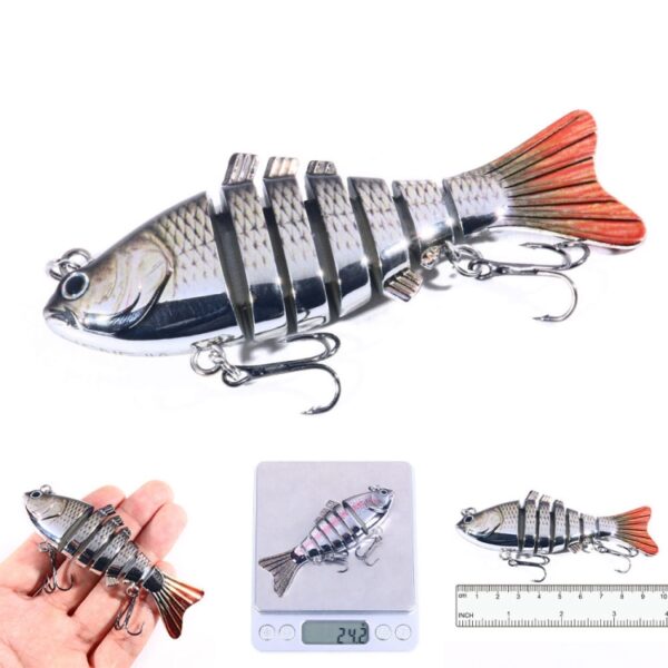 HENGJIA 10cm 24g Bionische Multi-Sectie Vis Aas Plastic Galvaniseren Nep Aas, JM060 (1), JM060 (2), JM060 (3), JM060 (4), JM060 (5), JM060 (6) - Afbeelding 9