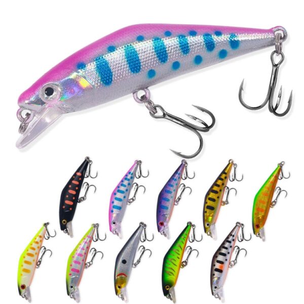 HENGJIA 5.7cm 3.4g Microbe Road Lokt Langzaam Zinkend Minnow Nep Aas, 1, 2, 3, 4, 5, 6, 7, 8, 9, 10, 10 Colors Bagged, 10 Colors Boxed - Afbeelding 2