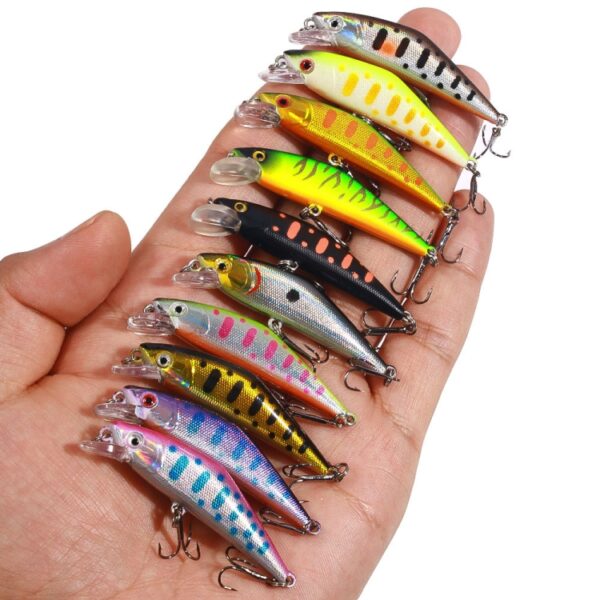 HENGJIA 5.7cm 3.4g Microbe Road Lokt Langzaam Zinkend Minnow Nep Aas, 1, 2, 3, 4, 5, 6, 7, 8, 9, 10, 10 Colors Bagged, 10 Colors Boxed - Afbeelding 4