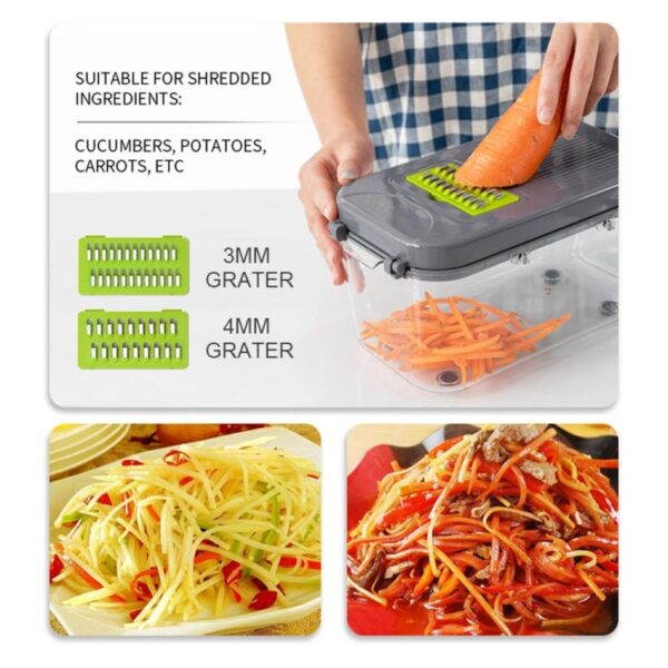 22 in 1 multifunctionele voedselhakker, rasp, uiensnijmachine, groentesnijder met 13 roestvrijstalen messen, 22 in 1 Multifunctional - Afbeelding 6