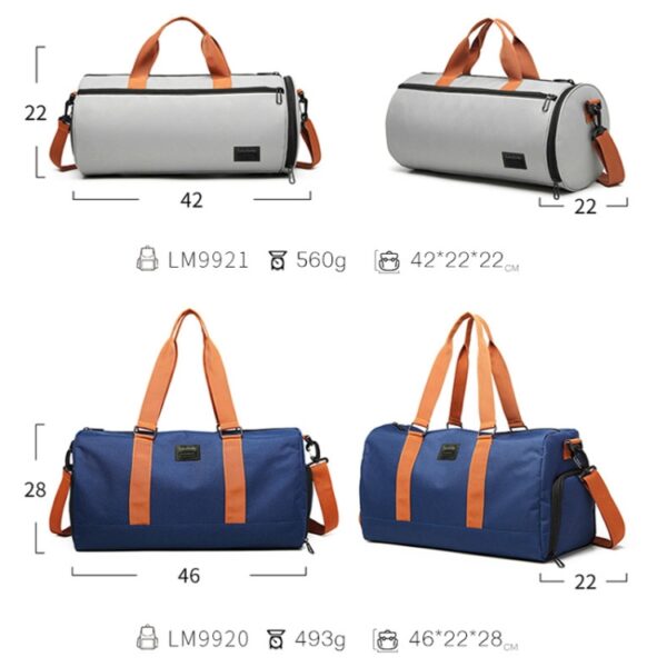 Droge en natte scheiding met grote capaciteit, waterdichte sporttas, draagbare casual yogatas, 9920 Blue, 9921 Gray, 9921 Blue, 9921 Pink - Afbeelding 3
