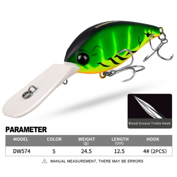 PROBEROS DW574 Aas Drijvend Rots Plastic Lokken Kleine Vette Vis Nep Aas Visgerei, 12.5cm/24.5g - Afbeelding 5