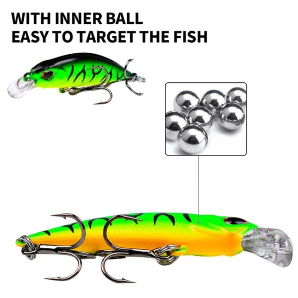 5.3cm 4.6g Zinkende Minnow Lokken Lange Casting Bionische Plastic Harde Aas Visgerei, PROBEROS DW577 8003 Hook, PROBEROS DW578 Ordinary Hook - Afbeelding 8