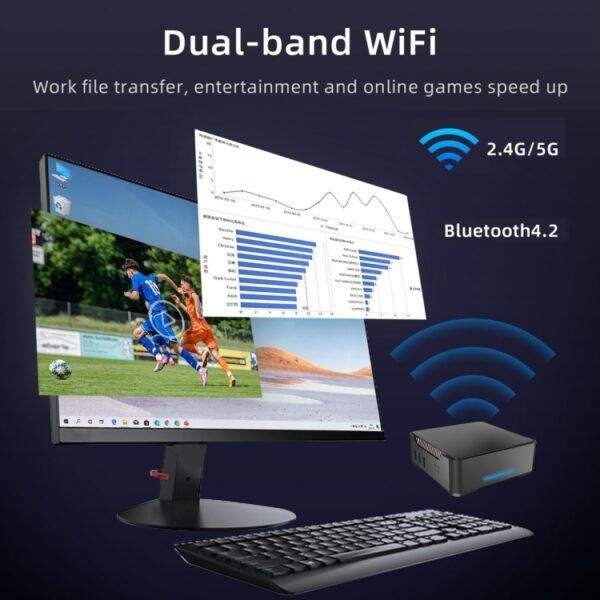 12e Intel Alderlake Dual HDMI+VGA drievoudig display 4K HD Pocket Mini-pc, GK3Plus N100 8G+128G US Plug, GK3Plus N100 8G+128G UK Plug, GK3Plus N100 8G+128G EU Plug, GK3Plus N100 8G+256G US Plug, GK3Plus N100 8G+256G EU Plug, GK3Plus N100 8G+256G UK Plu... - Afbeelding 7