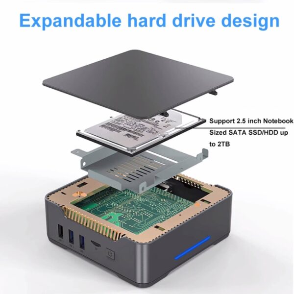 12e Intel Alderlake Dual HDMI+VGA drievoudig display 4K HD Pocket Mini-pc, GK3Plus N100 8G+128G US Plug, GK3Plus N100 8G+128G UK Plug, GK3Plus N100 8G+128G EU Plug, GK3Plus N100 8G+256G US Plug, GK3Plus N100 8G+256G EU Plug, GK3Plus N100 8G+256G UK Plu... - Afbeelding 10