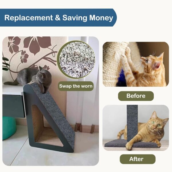Trimbare zelfklevende kattenkrabmat DIY-klimkattenkrabber, 30 x 100cm, 40 x 100cm, 60 x 100cm - Afbeelding 7