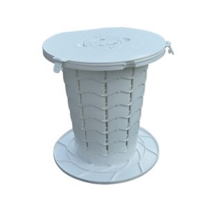 Intrekbaar draagbaar reistoilet Opvouwbare kruk voor buitenshuis vissen kamperen, Ordinary White, Ordinary Black, With Light White, With Light Black