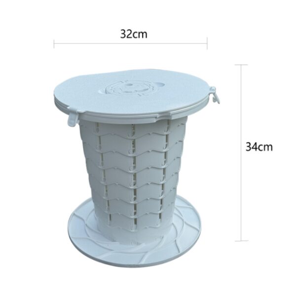 Intrekbaar draagbaar reistoilet Opvouwbare kruk voor buitenshuis vissen kamperen, Ordinary White, Ordinary Black, With Light White, With Light Black - Afbeelding 9